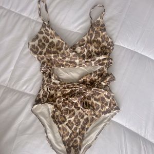 Aerie One Piece Wrap Swimsuit - Leopard